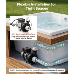 VEVOR SPA Pump 1.5HP Hot Tub Bath Pump 115V 119GPM Flow Rate with 1.5