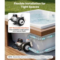 VEVOR SPA Pump 2HP Hot Tub Pump 2 Speed 56 Frame with 1.5