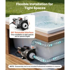 VEVOR SPA Pump 2.5HP Hot Tub Pump 2 Speed 48 Frame with 1.5