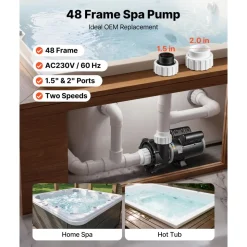 VEVOR SPA Pump 2.5HP Hot Tub Pump 2 Speed 48 Frame with 1.5