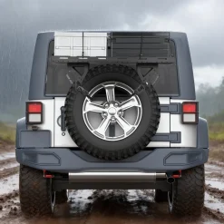 VEVOR Spare Tire Cargo Basket, for 30-40 Inch Tires, Fit for 1976-2024 Jeep Wrangler JK JL TJ YJ CJ, 80 lbs Load Capacity, Utility Cargo Basket Rack Storage Tray Replacement, No-Drill Installation