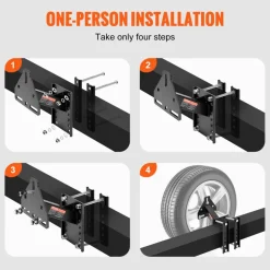 VEVOR Spare Tire Carrier, Trailer Spare Tire Mount, 160 lbs Capacity, Utility Trailer Accessories Fits Most 4 & 5 & 6 & 8 Lugs Wheels on 4", 4.25", 4.5", 4.75", 5", 5.5", 6", 6.5" Bolt Patterns