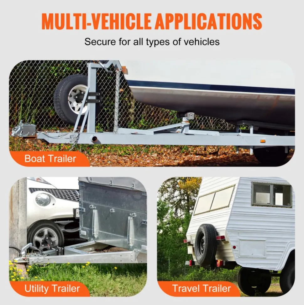 VEVOR Spare Tire Carrier, Trailer Spare Tire Mount, 160 lbs Capacity, Utility Trailer Accessories Fits Most 4 & 5 & 6 & 8 Lugs Wheels on 4", 4.25", 4.5", 4.75", 5", 5.5", 6", 6.5" Bolt Patterns