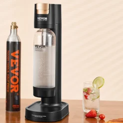 VEVOR Sparkling Water Maker, Soda Maker Machine for Home Carbonating, Seltzer Water Starter Kit with BPA-free 1L PET Bottle, CO2 Cylinder, Compatible with Mainstream Screw-in 60L CO2 Cylinder