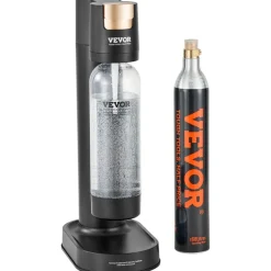 VEVOR Sparkling Water Maker, Soda Maker Machine for Home Carbonating, Seltzer Water Starter Kit with BPA-free 1L PET Bottle, CO2 Cylinder, Compatible with Mainstream Screw-in 60L CO2 Cylinder