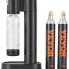 VEVOR Sparkling Water Maker, Soda Maker Machine for Home Carbonating, Seltzer Water Starter Kit with BPA-free 1L PET Bottle, 2 CO2 Cylinders, Compatible with Mainstream Screw-in 60L CO2 Cylinder