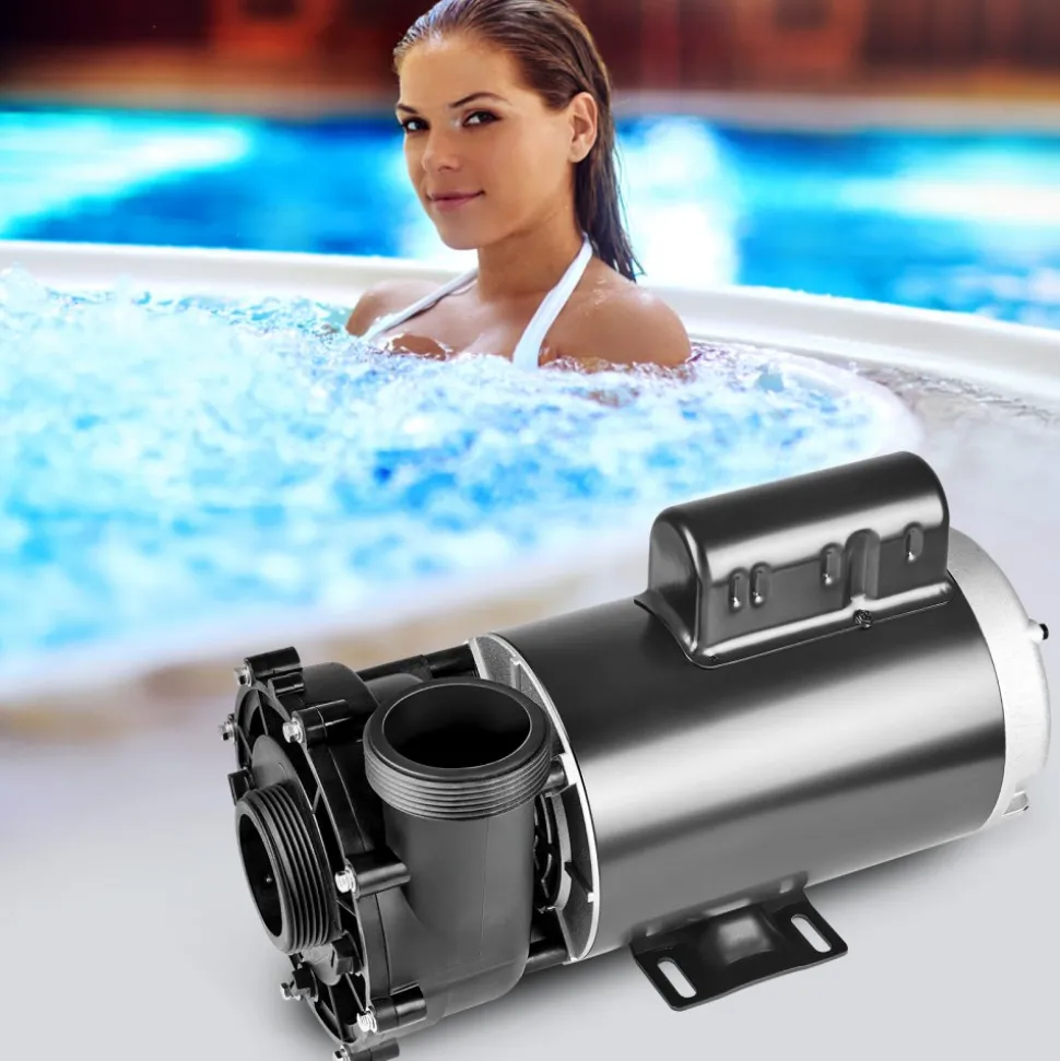 VEVOR 2 Speed SPA Pump, 56-Frame, AC220-240V Hot Tub SPA Pump, 3HP/200GPM/65.61ft High Speed or 0.4HP/100GPM/16.07ft Low Speed, 2" Port 90° Rotational Interface for Hot Tub, Tested to UL Standards
