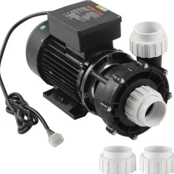 VEVOR 2 Speed SPA Pump, 48-Frame, AC 110-120V Hot Tub SPA Pump, 1.5HP/150GPM/42.65ft High Speed or 0.46HP/70GPM/9.18ft Low Speed, 2" Port 90° Rotational Interface for Hot Tub, Tested to UL Standards