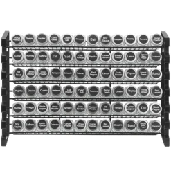 VEVOR Spice Rack Organizer for Cabinet, Spice Organizer with 72 Empty Spice Jars, Lids, Spice Labels, and Funnel Complete Set, Seasoning Organizer for Countertop, Kitchen, Pantry, Cupboard, 23x16 in