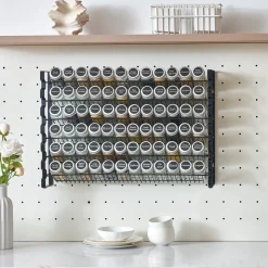 VEVOR Spice Rack Organizer for Cabinet, Spice Organizer with 72 Empty Spice Jars, Lids, Spice Labels, and Funnel Complete Set, Seasoning Organizer for Countertop, Kitchen, Pantry, Cupboard, 23x16 in