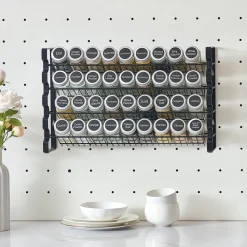 VEVOR Spice Rack Organizer for Cabinet, Spice Organizer with 36 Empty Spice Jars, Lids, Spice Labels, and Funnel Complete Set, Seasoning Organizer for Countertop, Kitchen, Pantry, Cupboard, 18x11 in