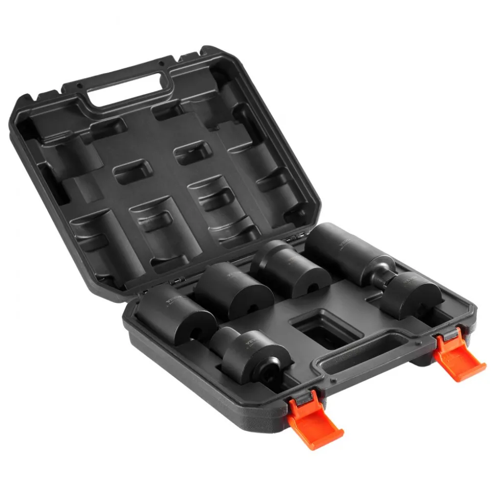 VEVOR Spindle Nut Socket Tool Kit, 1/2 inch Drive 6 Piece Axle Hub Nut Socket Set, for Toyota, Ford, 4WD Vehicles and GM Vehicles, with Storage Case, Axle Spindle Nut Retainers Remover