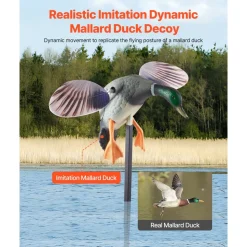 VEVOR Spinning Wing Motion Duck Decoys, Outdoor Teal Decoys for Hunting, Floating Duck for Pool, Pond, and Lake, Realistic Plastic Duck Hunting Decoy, Garden Yard Decoration, Easy to Carry, 1-Pack