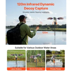 VEVOR Spinning Wing Motion Duck Decoys, Outdoor Teal Decoys for Hunting, Floating Duck for Pool, Pond, and Lake, Realistic Plastic Duck Hunting Decoy, Garden Yard Decoration, Easy to Carry, 1-Pack