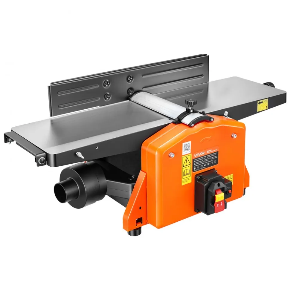 VEVOR Spiral Benchtop Jointer, 8 Inch, 2 HP 8500 RPM Bench Top Wood Jointer, with 18-Blade Spiral Cutterhead, Extendable Cast Aluminum Table, Up to 1/8 in Depth, Adjustable Fence, for Woodworking DIY