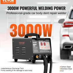 VEVOR Spot Welder Dent Puller, 3KW Stud Welder Dent Repair Kit with 2 Welding Guns, Auto/Manual Welding & 7 Modes, 110V Auto Body Spot Welding Dent Repair Machine for Car, Truck Dent Repair