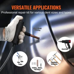 VEVOR Spot Welder Dent Puller, 300W Stud Welder Dent Repair Kit with Heat Gun, Auto/Manual Welding Mode, 110V Auto Body Spot Welding Dent Repair Machine for Aluminum Car Body Panels Repair