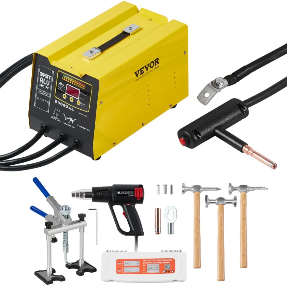 VEVOR Spot Welder Dent Puller, 300W Stud Welder Dent Repair Kit with Heat Gun, Auto/Manual Welding Mode, 110V Auto Body Spot Welding Dent Repair Machine for Aluminum Car Body Panels Repair