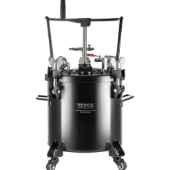 VEVOR Spray Paint Pressure Pot, 20L/5gal Pressure Pot Tank, 70 psi Adjustale Pressure, Steel Pressure Pot Paint Tank with Casters and Leak Repair Sealant, for Home Decor and Industry Painting