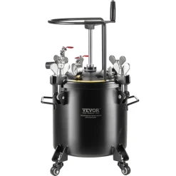 VEVOR Spray Paint Pressure Pot, 20L/5gal Pressure Pot Tank, 70 psi Adjustale Pressure, Steel Pressure Pot Paint Tank with Casters and Leak Repair Sealant, for Home Decor and Industry Painting