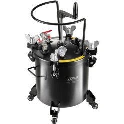 VEVOR Spray Paint Pressure Pot, 20L/5gal Pressure Pot Tank, 70 psi Adjustale Pressure, Steel Pressure Pot Paint Tank with Casters and Leak Repair Sealant, for Home Decor and Industry Painting