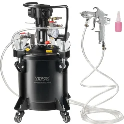 VEVOR Spray Paint Pressure Pot, 10 L/2.5 gal Fully Automatic Stirring Pressure Pot Tank, 70 psi Adjustale Pressure, Pressure Pot Paint Tank with Spray Gun and Hoses, for Home Decor Industry Painting
