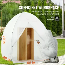 VEVOR Spray Paint Shelter, 60 x 60 x 70 in Pop-Up Portable Spray Paint Tent with Built-In Floor, Exhaust Window and Storage Bag, Foldable Paint Booth for Furniture, DIY Hobby Tool Painting Station