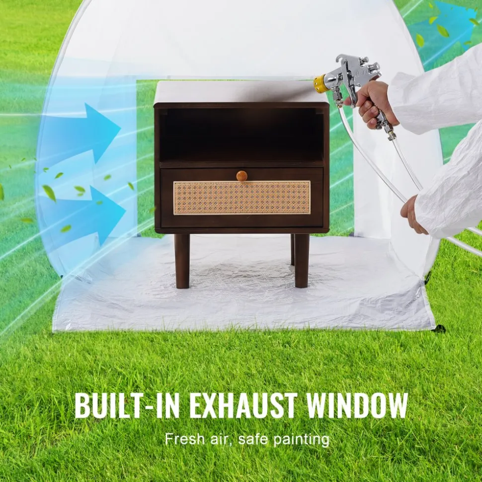 VEVOR Spray Paint Shelter, 40 x 35 x 40 in Pop-Up Portable Spray Paint Tent with Built-In Floor, Exhaust Window and Storage Bag, Foldable Paint Booth for Furniture, DIY Hobby Tool Painting Station