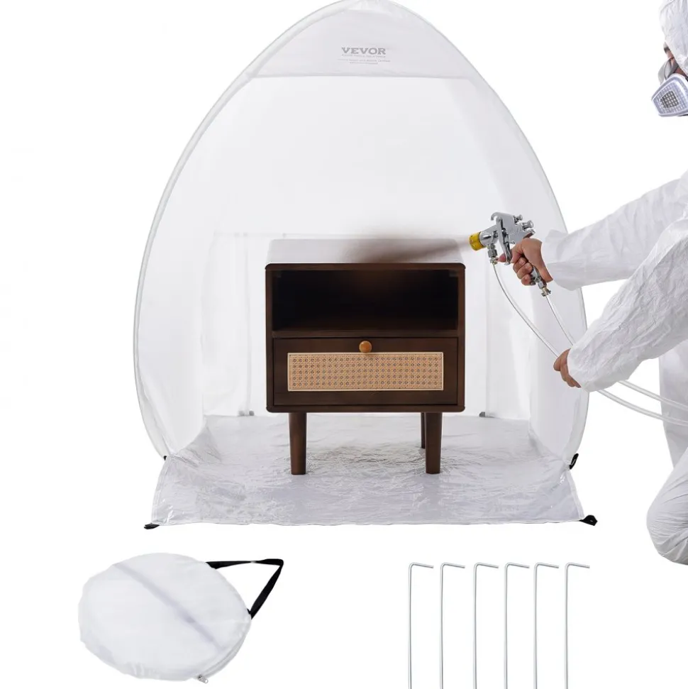 VEVOR Spray Paint Shelter, 40 x 35 x 40 in Pop-Up Portable Spray Paint Tent with Built-In Floor, Exhaust Window and Storage Bag, Foldable Paint Booth for Furniture, DIY Hobby Tool Painting Station