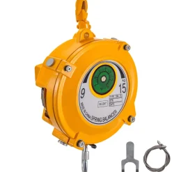VEVOR Spring Balancer 20-33lbs(9-15kg) Retractable Tool Holder 1.5m Length Tool Balancer with Hook and Wire Rope Adjustable Balancer Retractor Hanging Holding Equipment in Yellow