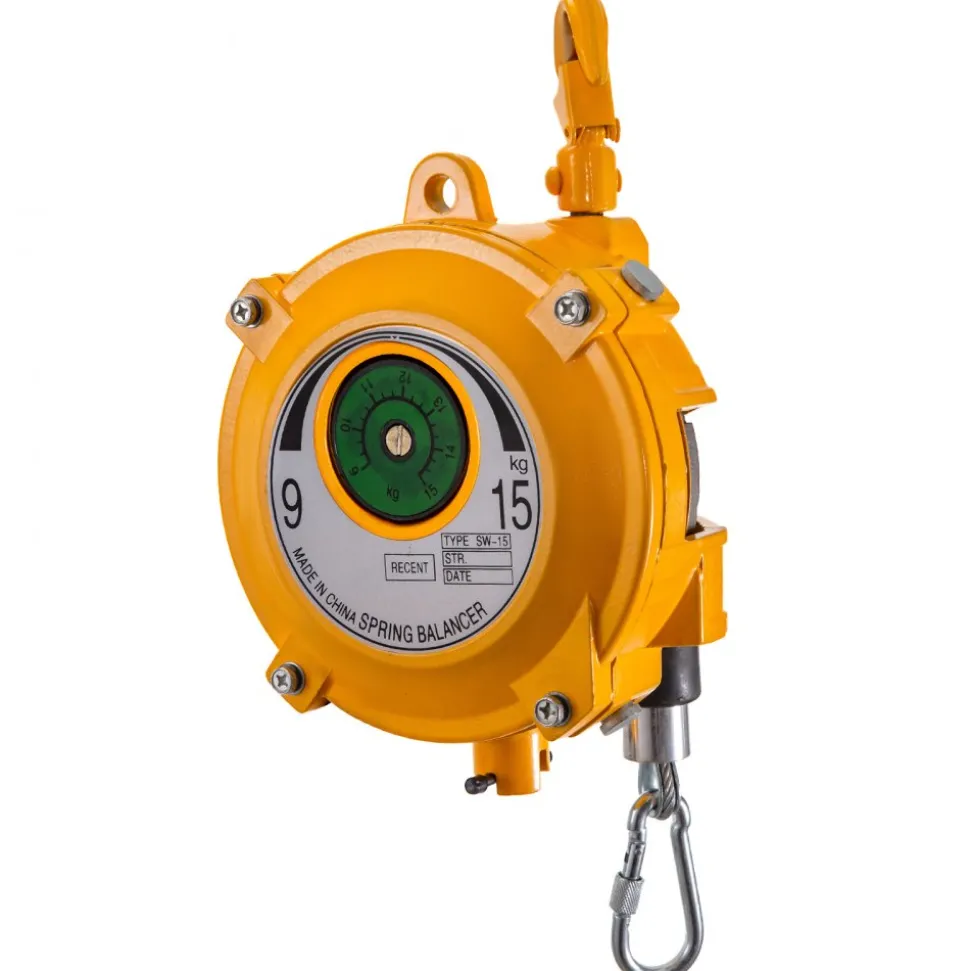 VEVOR Spring Balancer 20-33lbs(9-15kg) Retractable Tool Holder 1.5m Length Tool Balancer with Hook and Wire Rope Adjustable Balancer Retractor Hanging Holding Equipment in Yellow