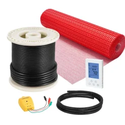 VEVOR 80 sqft Floor Heating Mat System, 120V Electric Radiant Heated Floor System, with Decoupling Membrane & Smart Control Thermostat & Alarm, Easy Installation for Tile, Stone, Vinyl