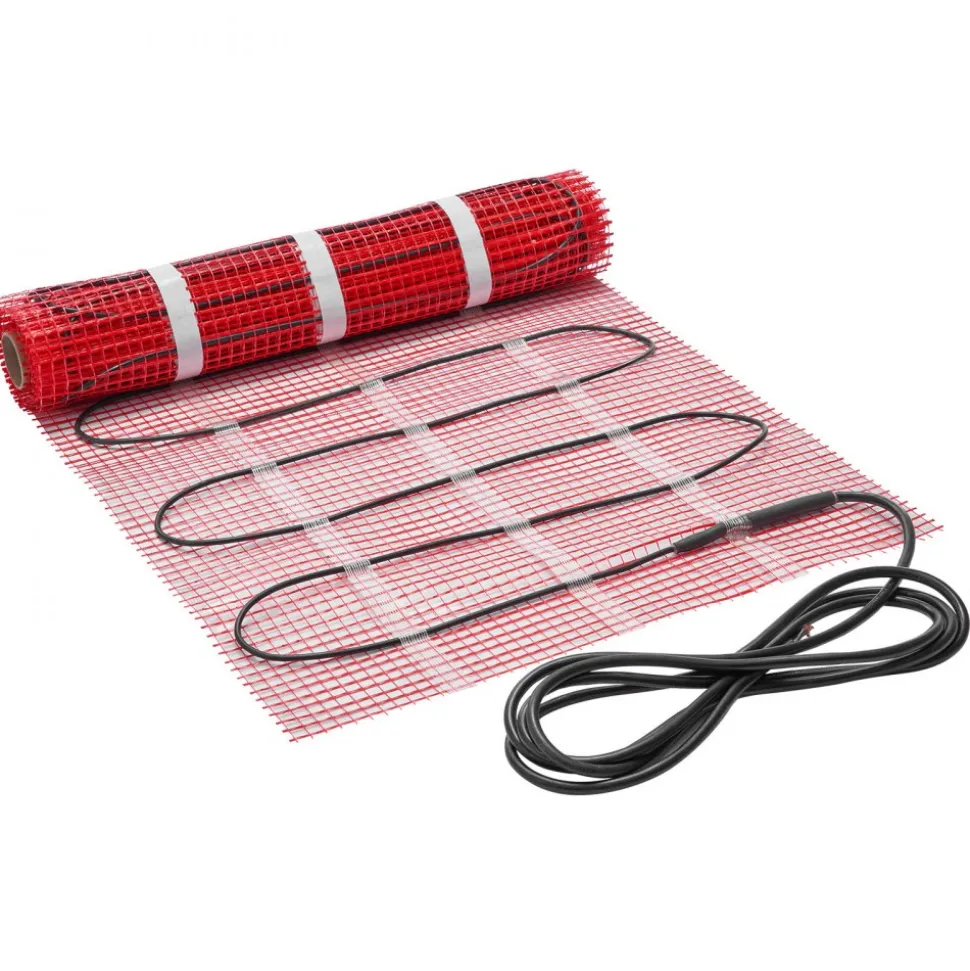VEVOR 15 sqft Self-Adhesive Mesh Floor Heating Mat System, 120V Electric Radiant Heated Floor System, with Smart Control Thermostat & Alarm, Easy Installation for Tile, Stone, Vinyl