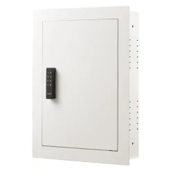 VEVOR 0.83 sq.ft Wall Safe, 3-Tier Hidden Wall Safe with Password, Key & Turning Knob, Q235 Cold-Rolled Steel In-Wall Box with Adjustable Shelves & Mounting Holes for Money, Jewelry, Passport, White