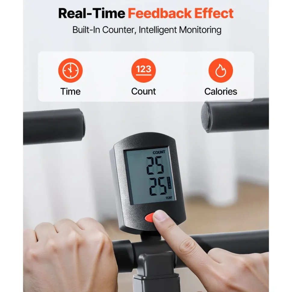 VEVOR Squat Machine, Deep Squat Rowing Machine for Home, Easy Setup & Foldable Exercise Equipment, Glute Trainer Machine with 3 High-Strength Resistance Bands, Glutes & Leg Home Workout Machine, Black