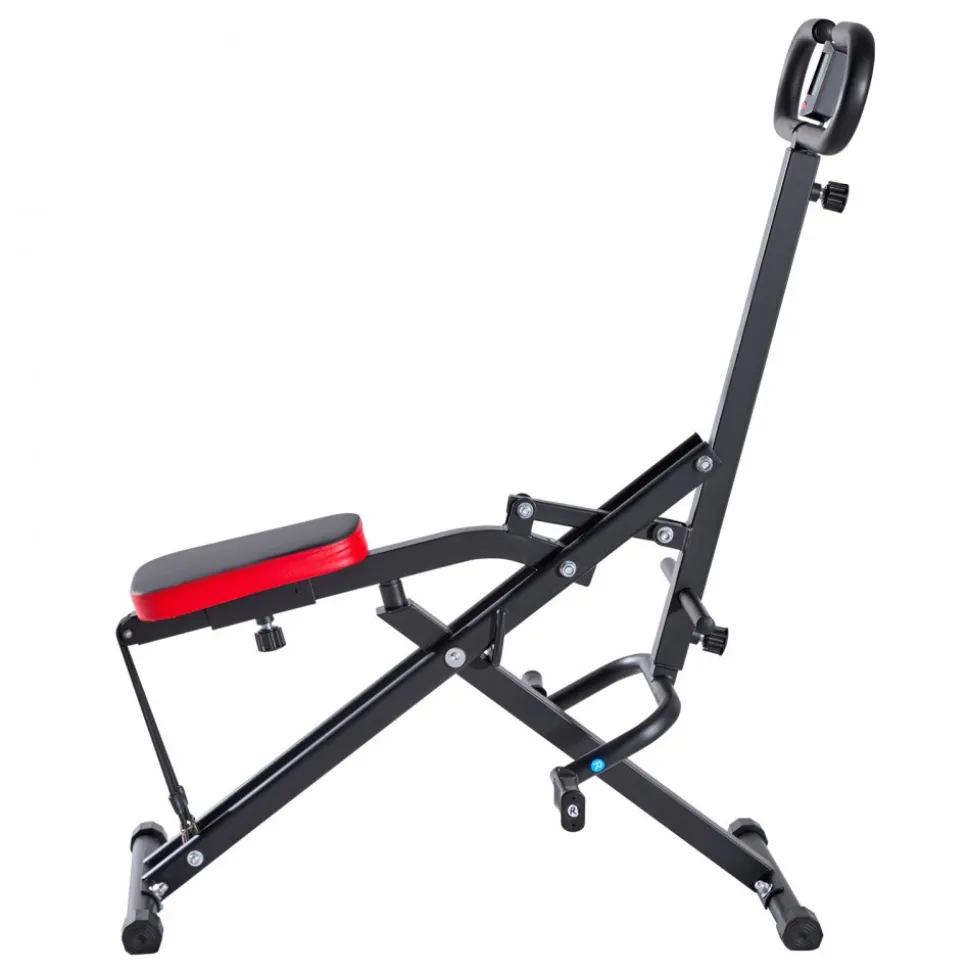 VEVOR Squat Machine, Deep Squat Rowing Machine for Home, Easy Setup & Foldable Exercise Equipment, Glute Trainer Machine with 3 High-Strength Resistance Bands, Glutes & Leg Home Workout Machine, Black