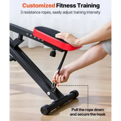 VEVOR Squat Machine, Deep Squat Rowing Machine for Home, Easy Setup & Foldable Exercise Equipment, Glute Trainer Machine with 3 High-Strength Resistance Bands, Glutes & Leg Home Workout Machine, Black