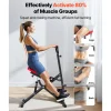 VEVOR Squat Machine, Deep Squat Rowing Machine for Home, Easy Setup & Foldable Exercise Equipment, Glute Trainer Machine with 12-Gear Adjustable Resistance, Glutes & Leg Home Workout Machine, Black