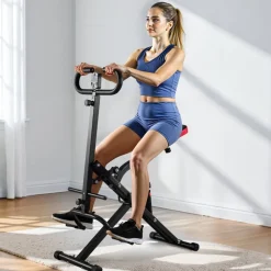 VEVOR Squat Machine, Deep Squat Rowing Machine for Home, Easy Setup & Foldable Exercise Equipment, Glute Trainer Machine with 12-Gear Adjustable Resistance, Glutes & Leg Home Workout Machine, Black