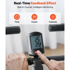 VEVOR Squat Machine, Deep Squat Rowing Machine for Home, Easy Setup & Foldable Exercise Equipment, Glute Trainer Machine with 12-Gear Adjustable Resistance, Glutes & Leg Home Workout Machine, Black