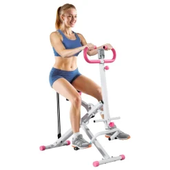VEVOR Squat Machine, Deep Squat Rowing Machine for Home, Easy Setup & Foldable Exercise Equipment, Glute Trainer Machine with 3 High-Strength Resistance Bands, Glutes & Leg Home Workout Machine, White