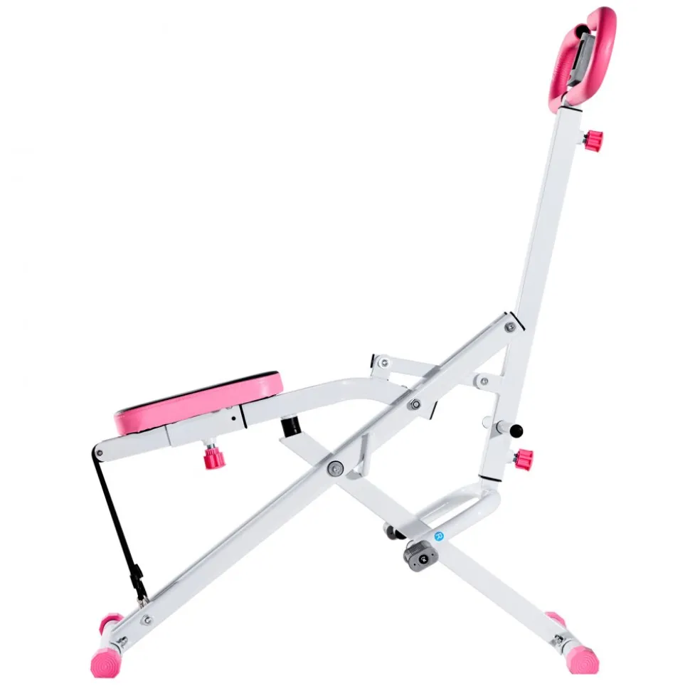 VEVOR Squat Machine, Deep Squat Rowing Machine for Home, Easy Setup & Foldable Exercise Equipment, Glute Trainer Machine with 3 High-Strength Resistance Bands, Glutes & Leg Home Workout Machine, White