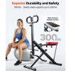 VEVOR Squat Machine, Deep Squat Rowing Machine for Home, Easy Setup & Foldable Exercise Equipment, Glute Trainer Machine with 2 High-Strength Resistance Bands, Glutes & Leg Home Workout Machine, Black