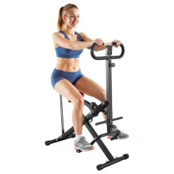 VEVOR Squat Machine, Deep Squat Rowing Machine for Home, Easy Setup & Foldable Exercise Equipment, Glute Trainer Machine with 2 High-Strength Resistance Bands, Glutes & Leg Home Workout Machine, Black