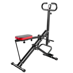 VEVOR Squat Machine, Deep Squat Rowing Machine for Home, Easy Setup & Foldable Exercise Equipment, Glute Trainer Machine with 2 High-Strength Resistance Bands, Glutes & Leg Home Workout Machine, Black