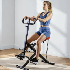 VEVOR Squat Machine, Deep Squat Rowing Machine for Home, Easy Setup & Foldable Exercise Equipment, Glute Trainer Machine with 2 High-Strength Resistance Bands, Glutes & Leg Home Workout Machine, Black