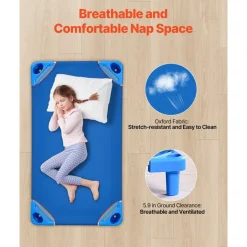 VEVOR Stackable Kiddie Cot, Pack of 6, Portable Toddler Nap Cots, Standard Size 40