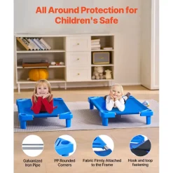 VEVOR Stackable Kiddie Cot, Pack of 6, Portable Toddler Nap Cots, Standard Size 40