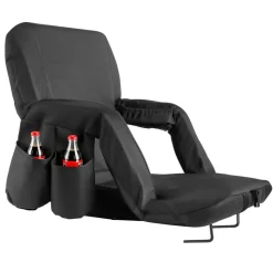 VEVOR Stadium Seat, 6 Adjustable Angle Bleacher Chair, 2.75'' Cushion Stadium Seat with Back Support and Armrest, Wide Bleacher Chair with Hook Pocket Cupholder for Picnics, Beach Sports, and Gaming
