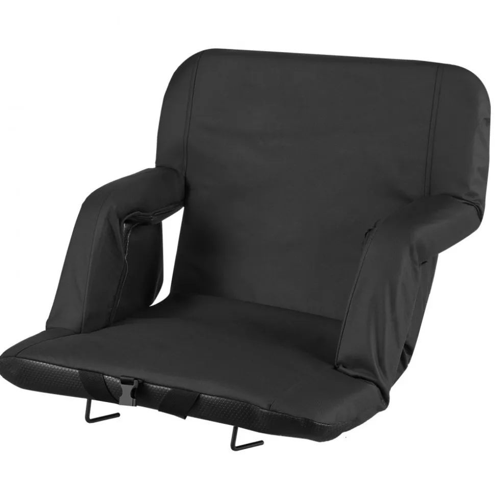 VEVOR Stadium Seat, 6 Adjustable Angle Bleacher Chair, 2.75'' Cushion Stadium Seat with Back Support and Armrest, Wide Bleacher Chair with Hook Pocket Cupholder for Picnics, Beach Sports, and Gaming